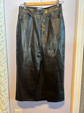 Abercrombie & Fitch Black Faux Leather Skirt Size 25